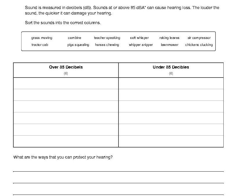 Hearing Safety – Farm Sound Sort