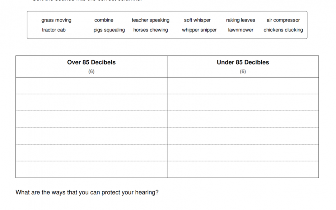 Hearing Safety – Farm Sound Sort