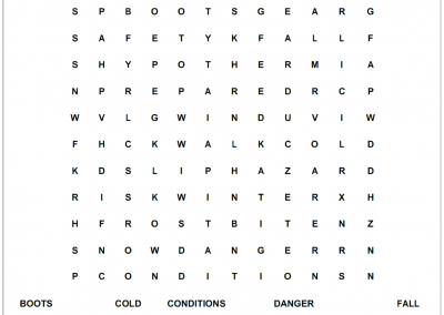 Winter Safety – Word Search