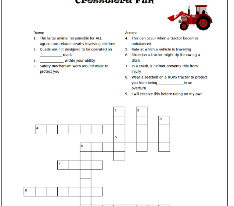 Safety is in My Hands – Crossword Puzzle